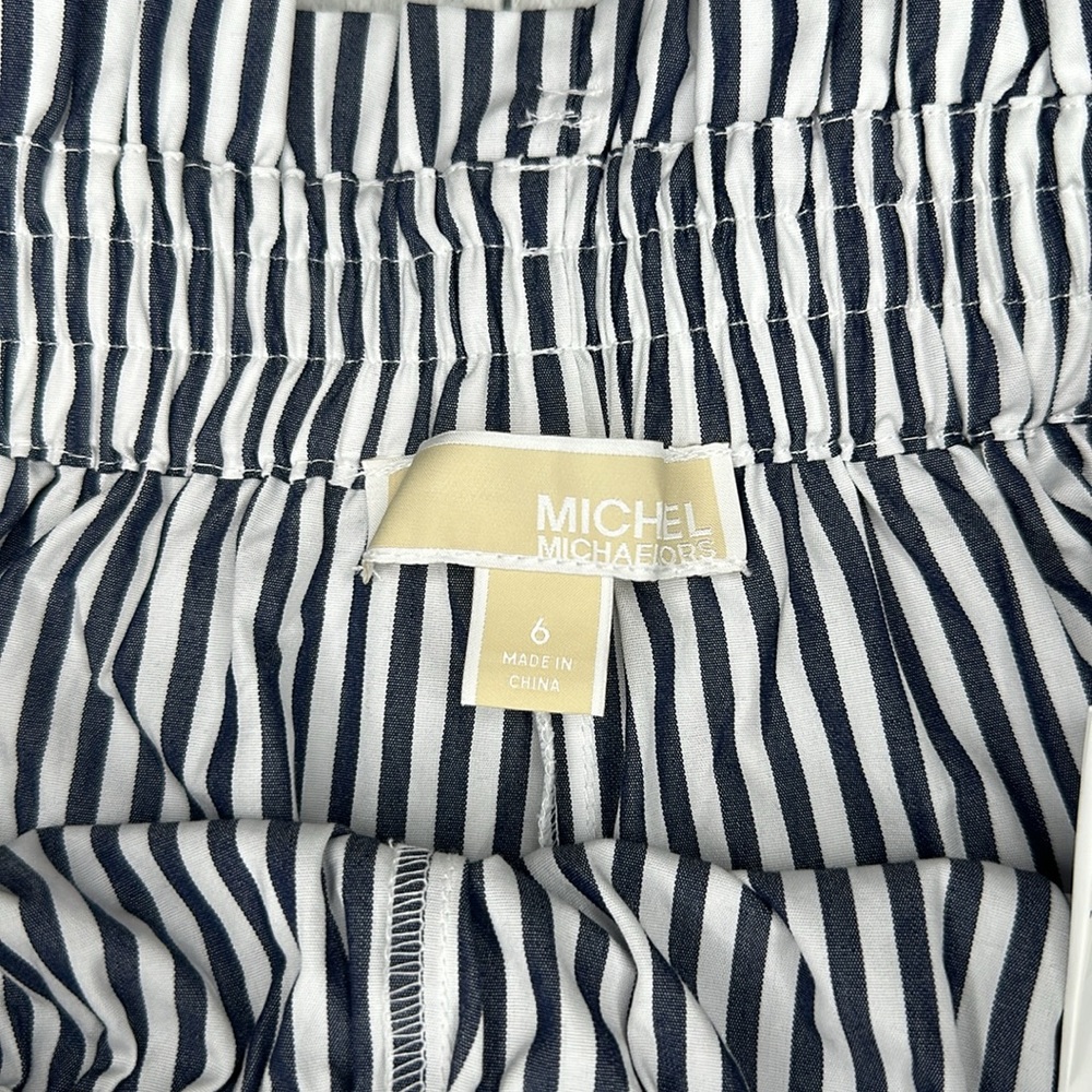 Michael Kors Navy Stripe Paper Bag Shorts NWOT Size 6 - Picture 11 of 12